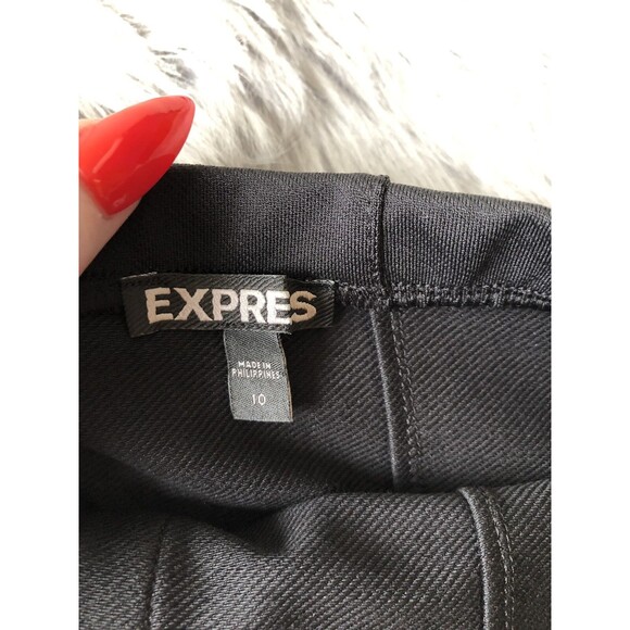 Express Black Lace Up Twill Mini Skirt Size 10 BRAND NEW - Picture 3 of 5